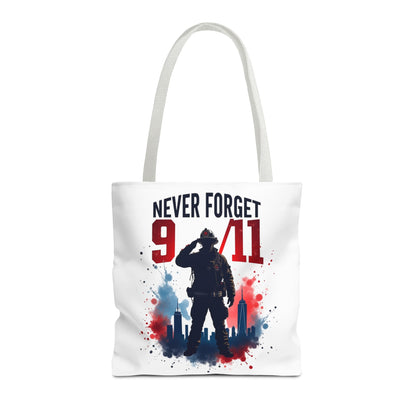 Never Forget 9/11 Tribute Tote Bag — Memorial Patriotic Canvas Carryall