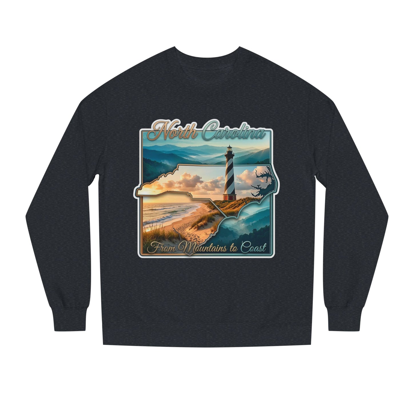 North Carolina Lighthouse Sweatshirt — From Mountains to Coast Scenic Crewneck