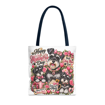 Happy Mother's Day Schnauzer Tote Bag — Best Dog Mom Ever Floral Gift