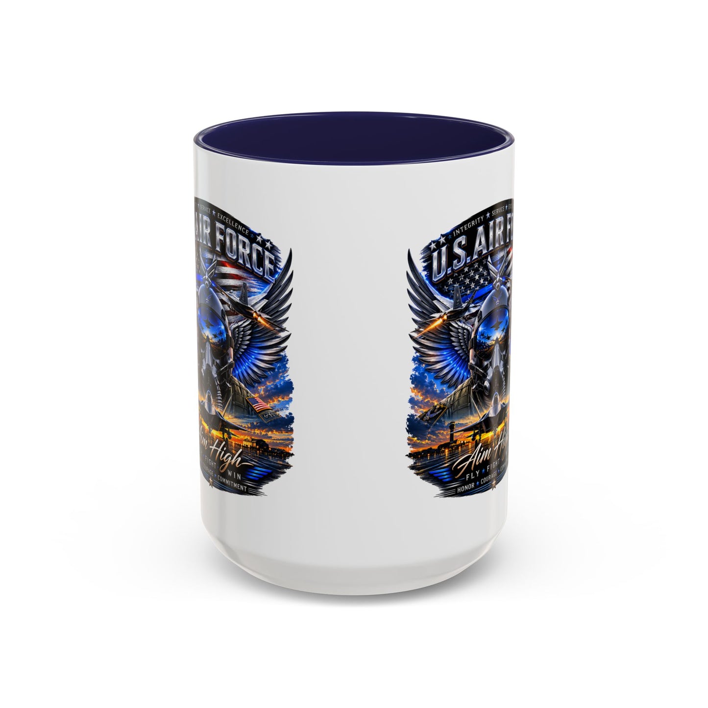 U.S. Air Force Eagle Coffee Mug — "Aim High" Accent 11/15oz
