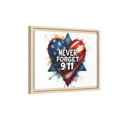 Never Forget 9/11 Framed Canvas Print