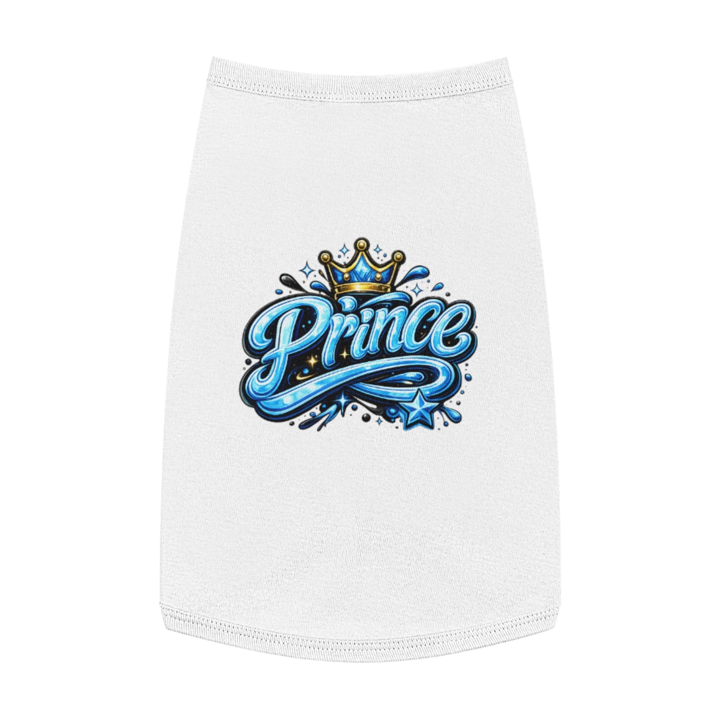 Prince Pet Tank Top — Blue Crown Graphic Dog Shirt