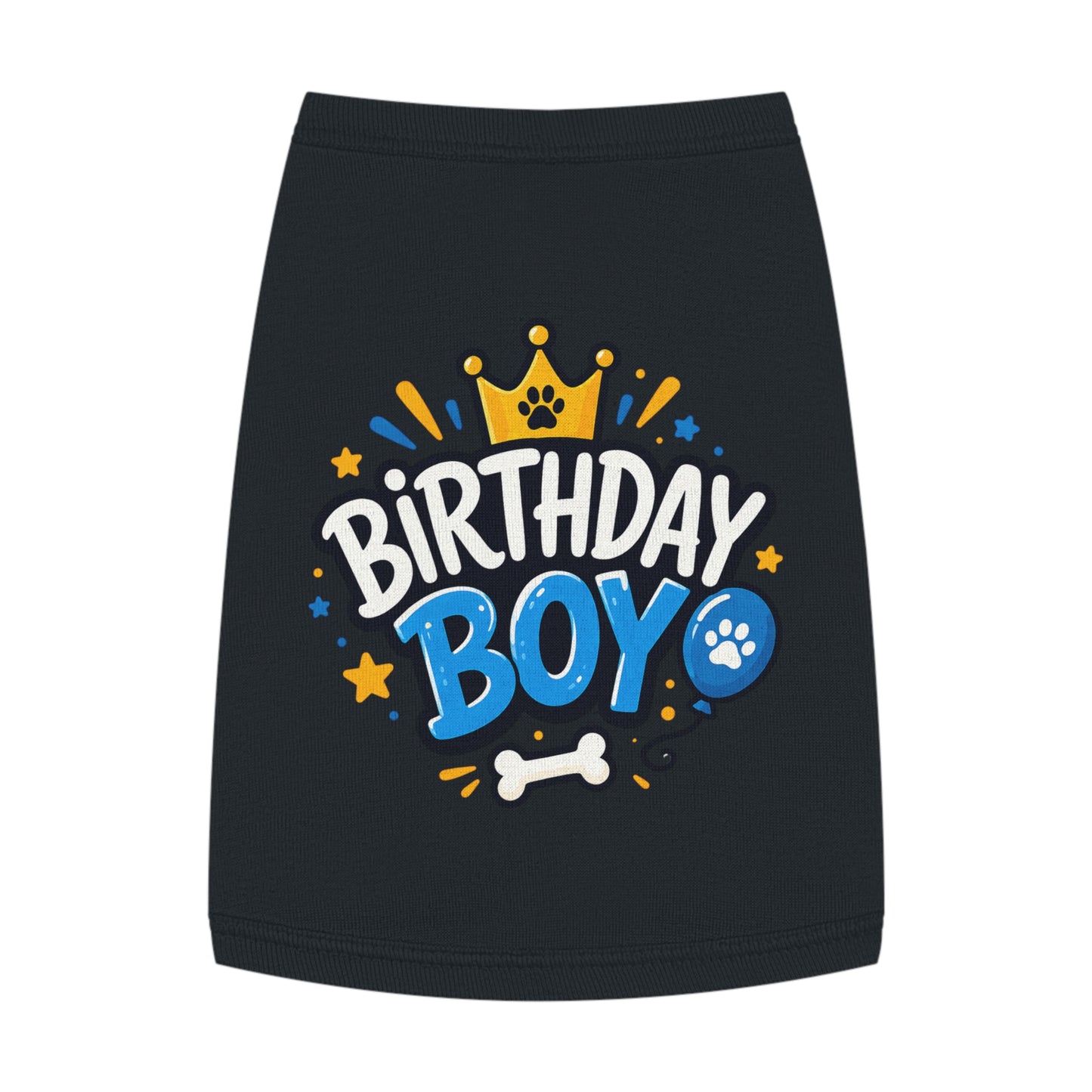 Pet Tank Top - "Birthday Boy" Paw Print Dog Birthday Shirt