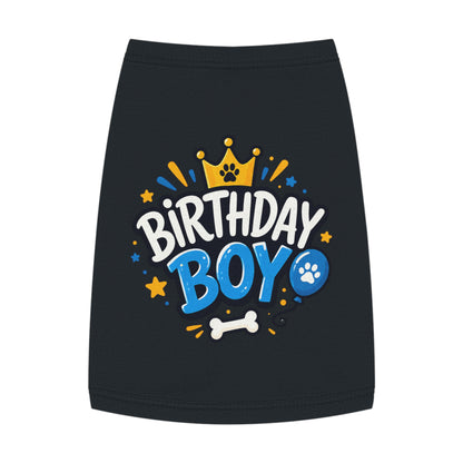 Pet Tank Top - "Birthday Boy" Paw Print Dog Birthday Shirt