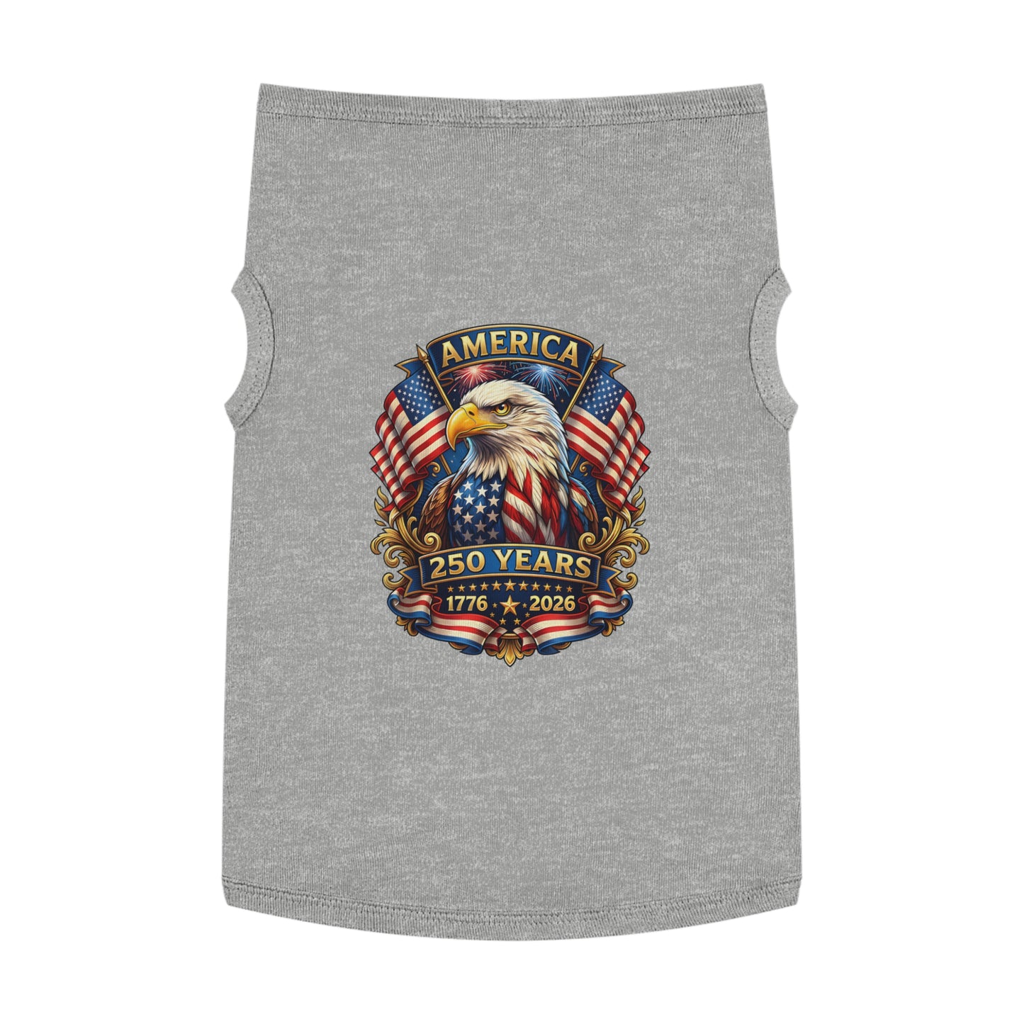Patriotic Eagle Pet Tank Top – America 250 Years 1776-2026 Dog Shirt
