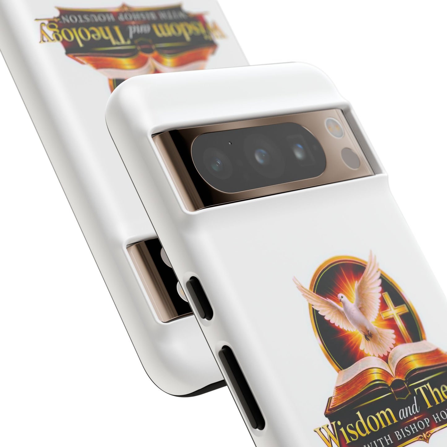 Wisdom and Theology Phone Case — Christian Dove & Cross Protective Tough Case