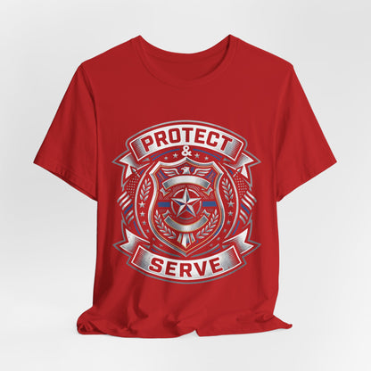 Protect & Serve T-Shirt — Police Badge Emblem Tee