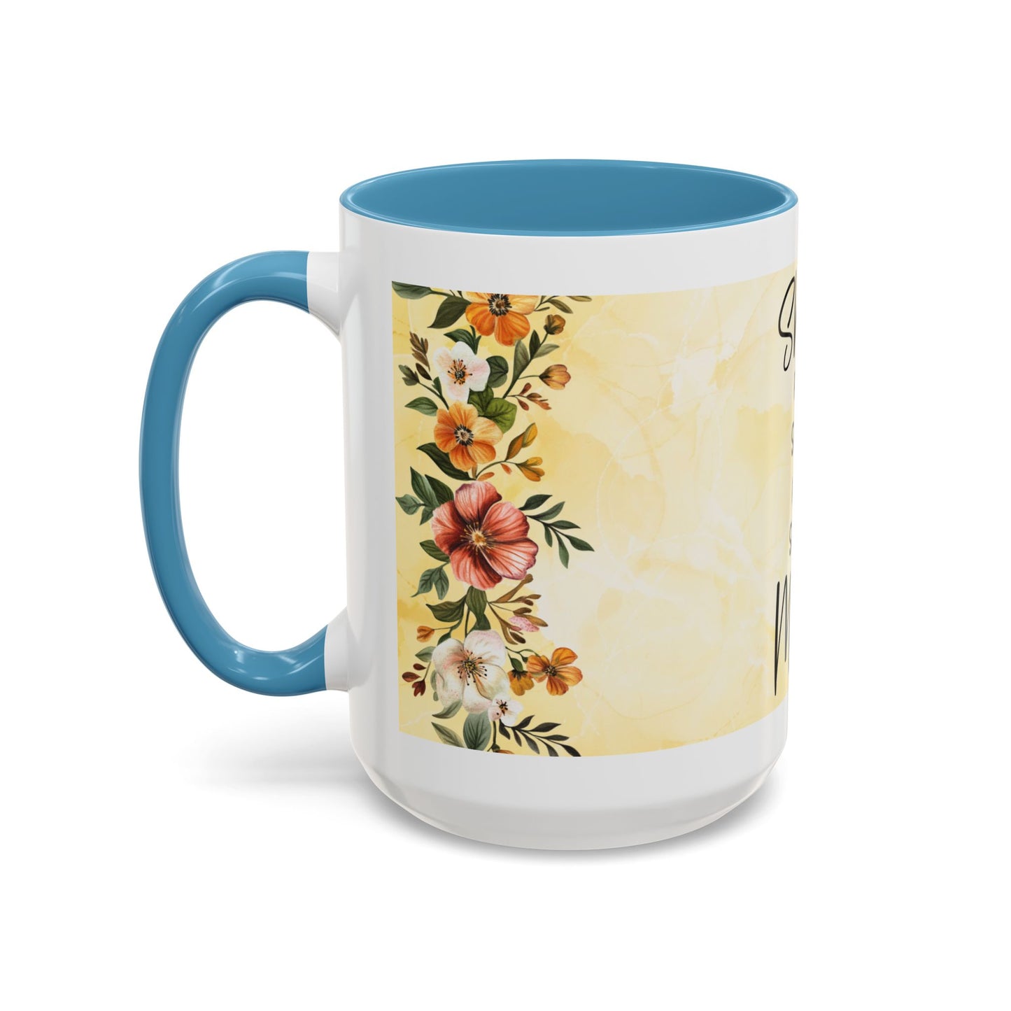 She Is Mom Floral Accent Coffee Mug — 'She is Peace, She is Home' Mother's Day Gift