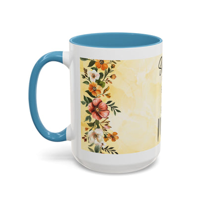 She Is Mom Floral Accent Coffee Mug — 'She is Peace, She is Home' Mother's Day Gift