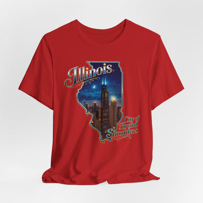 Illinois State Tee — 'City of Broad Shoulders' Chicago Skyline T-Shirt