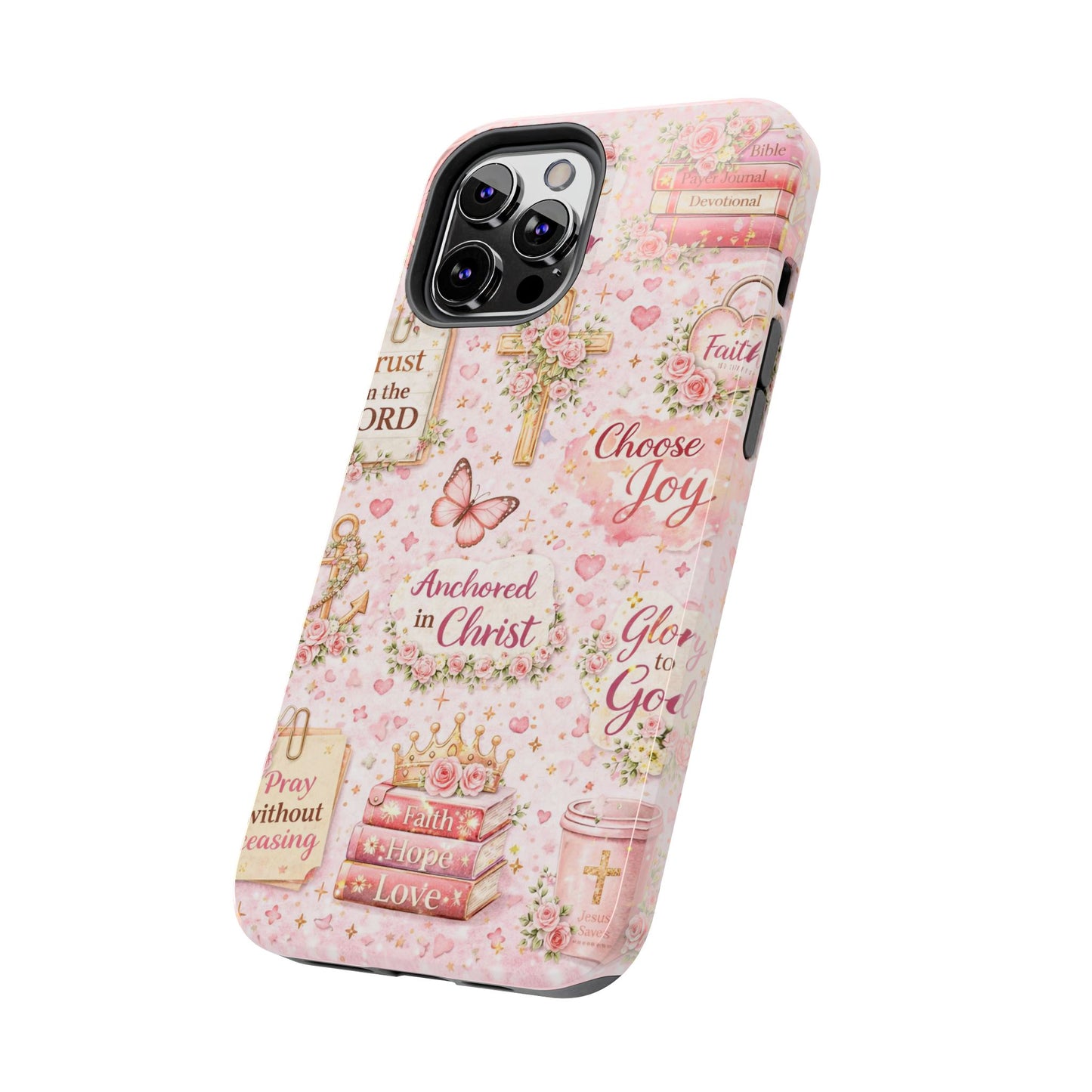 Anchored In Christ Phone Case | Christian floral iPhone Case