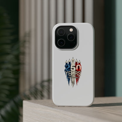 50 Years Patriotic iPhone Case — American Flag Anniversary Magnetic Impact-Resistant Case
