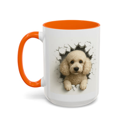 Poodle Peeking Accent Coffee Mug – Cute Dog Lover Gift (11/15oz)