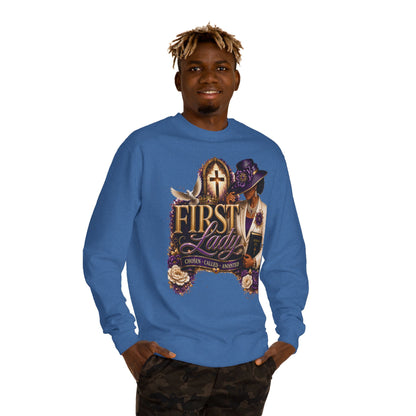 First Lady Church Sweatshirt – Christian Women’s Faith Graphic Crewneck