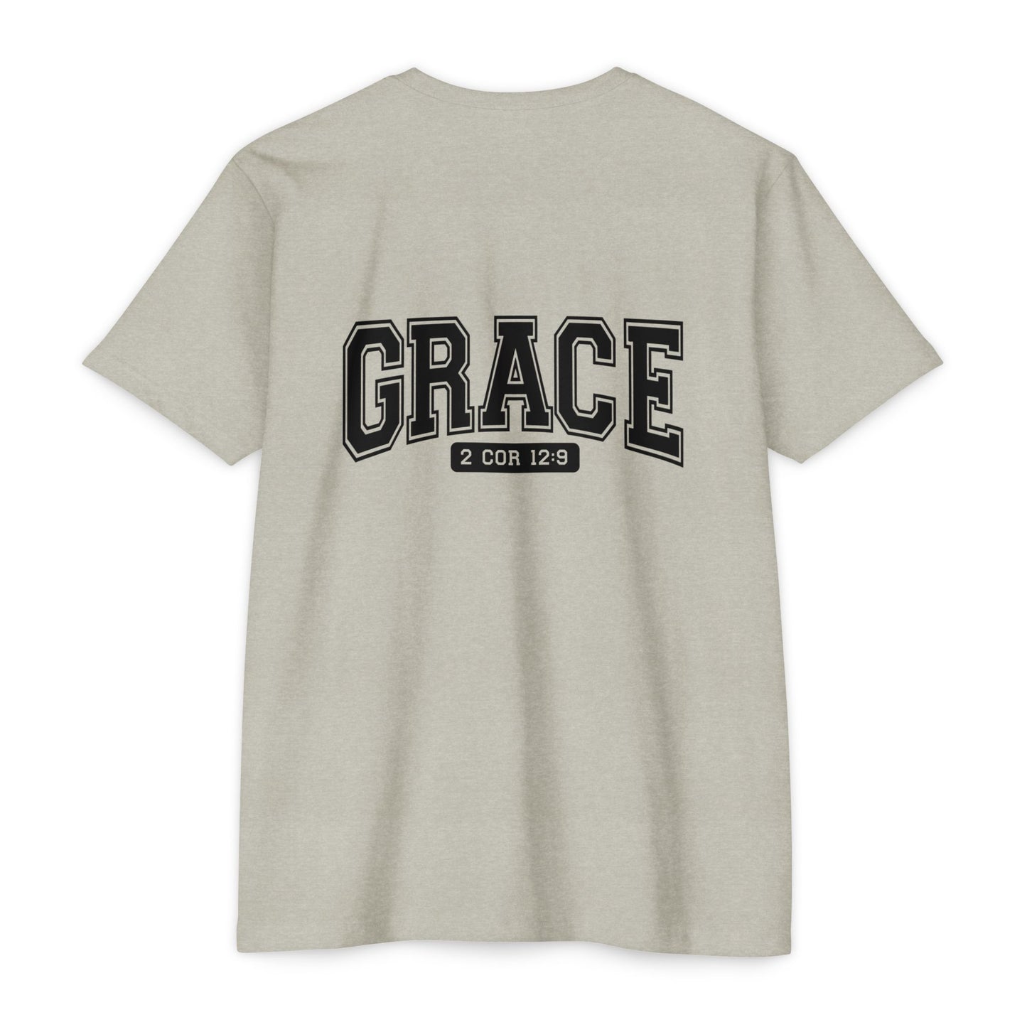Grace T-Shirt — Faith Graphic Tee ("GRACE" with 2 Cor 12:9)