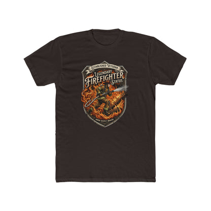 Firefighter Badge T-Shirt — Legendary Firefighter Status Graphic Tee