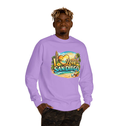 San Diego Sweatshirt — "I Love San Diego" Beach Graphic Crewneck
