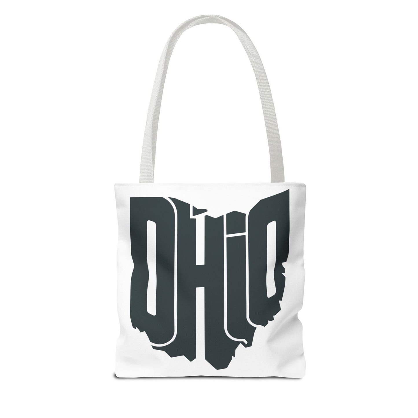 Ohio State Outline Tote Bag — Retro Ohio Text Graphic Tote