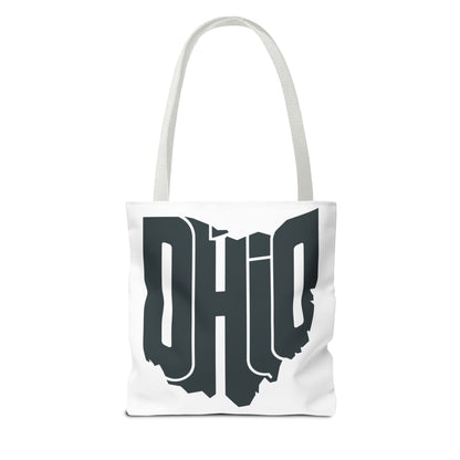 Ohio State Outline Tote Bag — Retro Ohio Text Graphic Tote