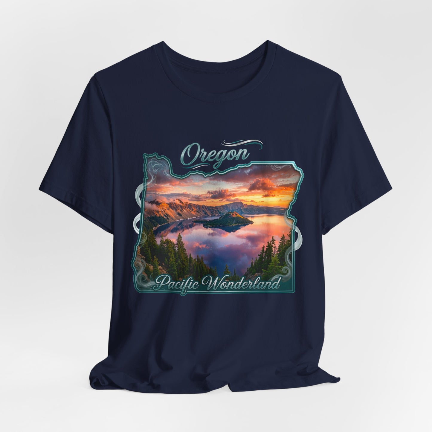 Oregon Pacific Wonderland T‑Shirt — Scenic Sunset State Map Tee