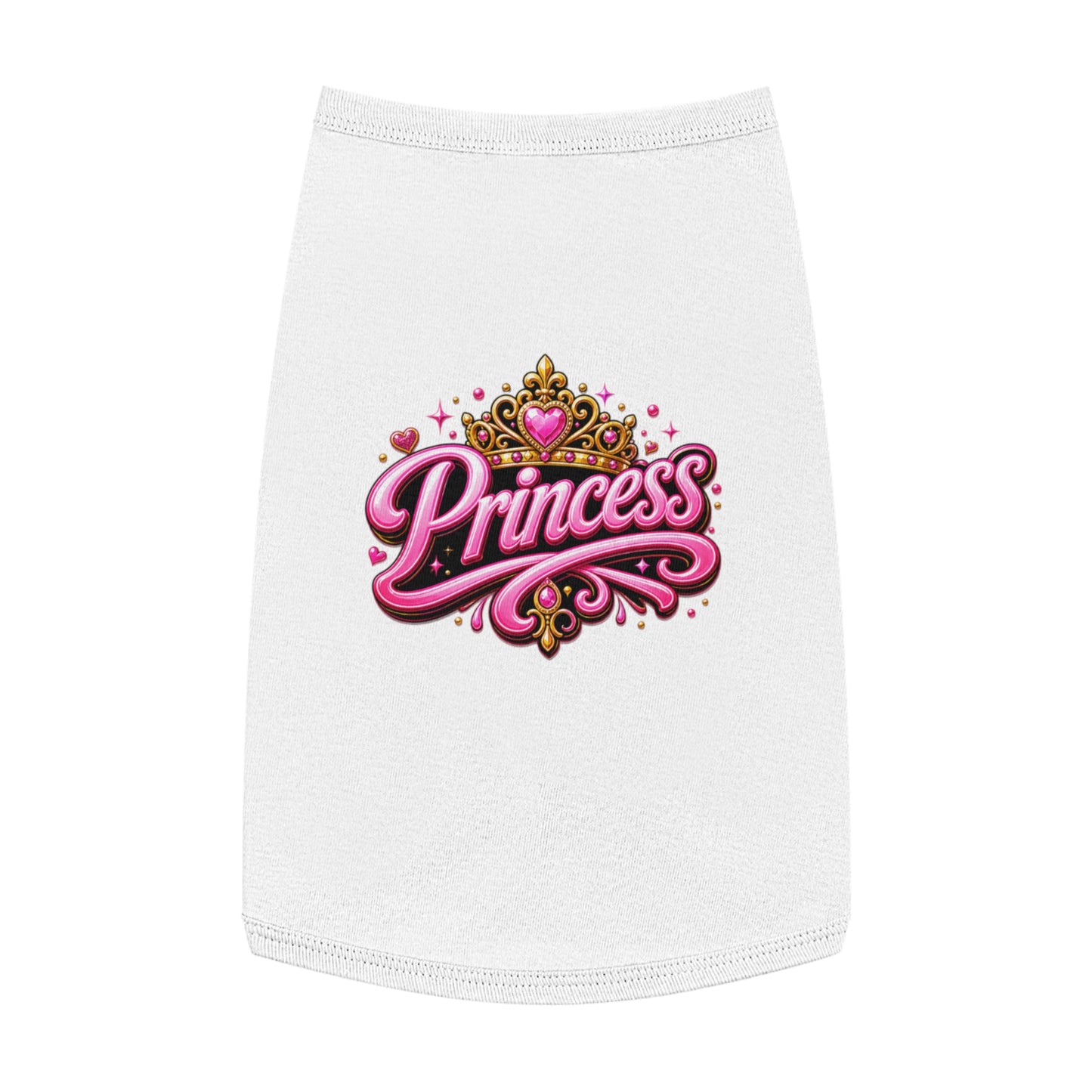 Princess Pet Tank Top - Pink Crown Graphic Dog Shirt, Cute Royal Pet Apparel for Small Dogs & Cats