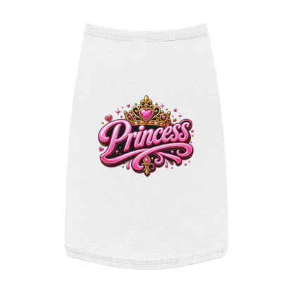Princess Pet Tank Top - Pink Crown Graphic Dog Shirt, Cute Royal Pet Apparel for Small Dogs & Cats