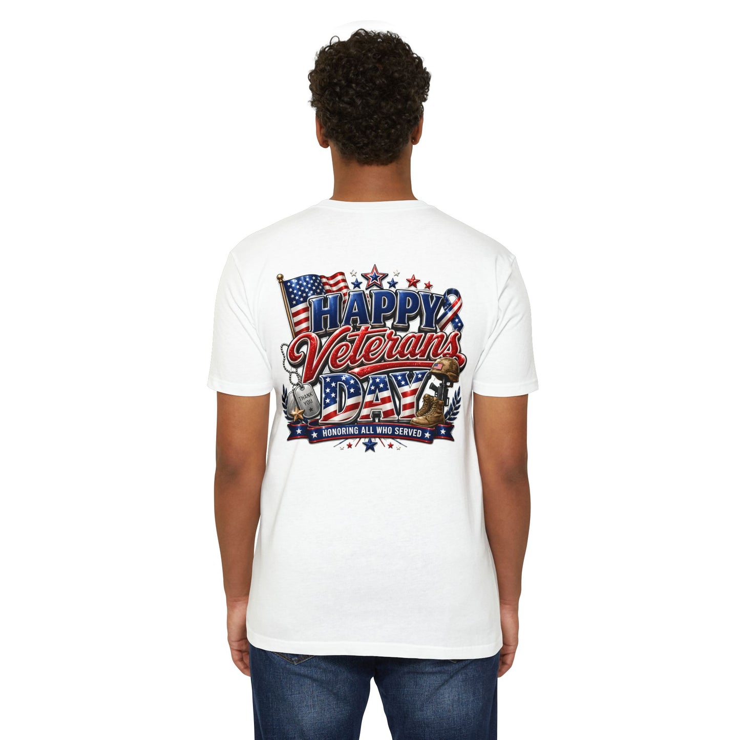 Veterans Day T-Shirt - "Happy Veterans Day" Patriotic Military Tribute Tee