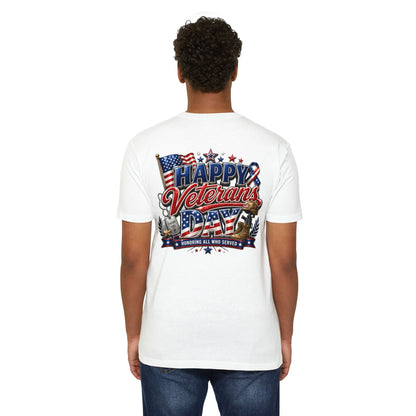 Veterans Day T-Shirt - "Happy Veterans Day" Patriotic Military Tribute Tee