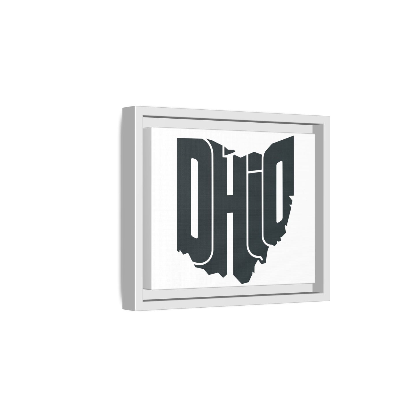 Ohio State Silhouette Matte Framed Canvas — Modern State Wall Art