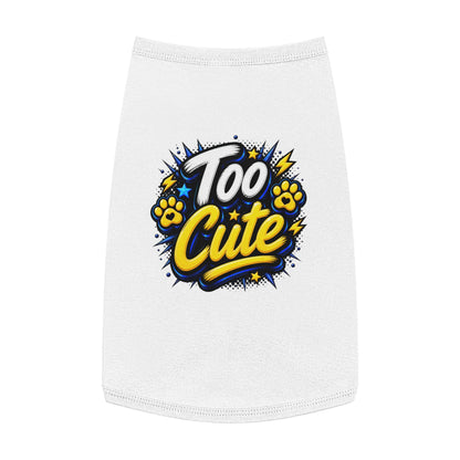 Too Cute Pet Tank Top – Graphic Dog & Cat Tee with Paw Print Design