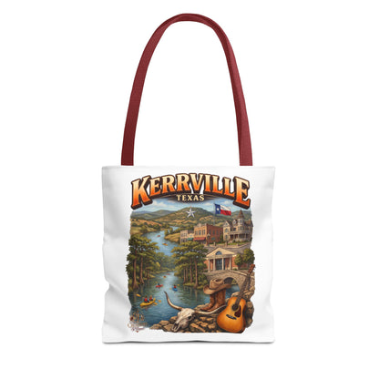 Kerrville Texas Scenic Tote Bag — River, Guitar & Hill Country Souvenir