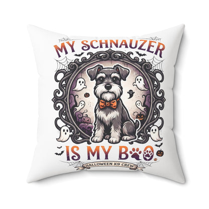 My Schnauzer Is My Boo Halloween Pillow - Cute Dog Decorative Throw Pillow