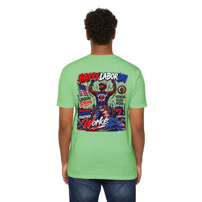 Labor Day Workers T-Shirt – "Happy Labor Day" Union Strong Patriotic Tee