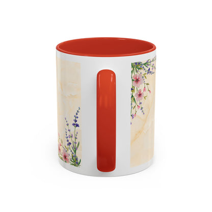 Mother Home Coffee Mug — Floral 'She Gave Us Love, She Gave Us Strength' Accent Mug