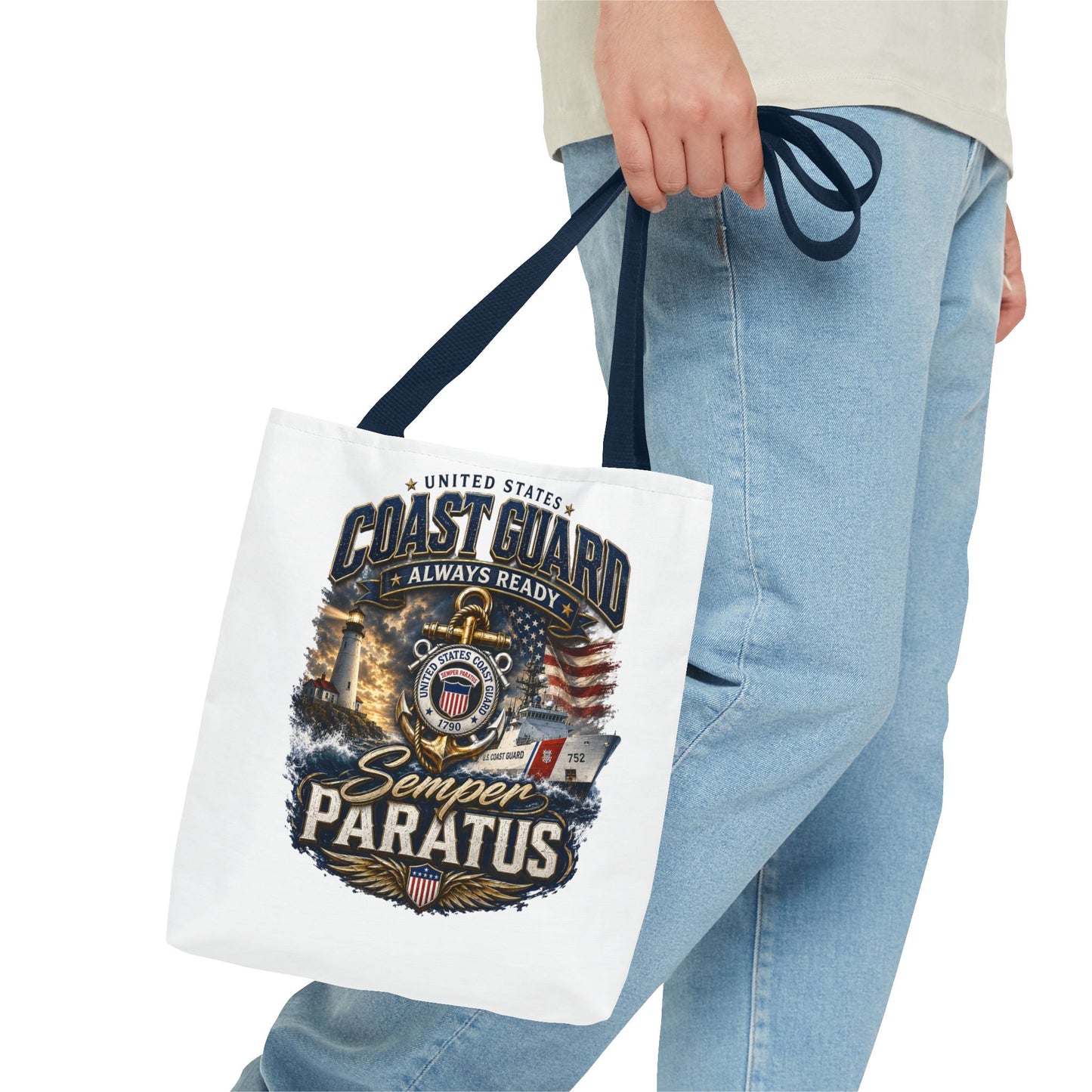 Coast Guard Semper Paratus Tote Bag – U.S. Coast Guard Patriotic Beach & Everyday Carry