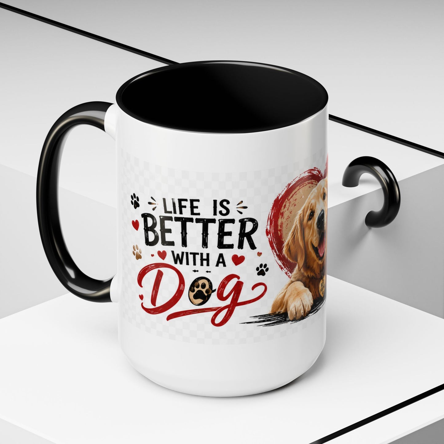 Pawsitive Vibes Coffee Mug - "Wag More, Worry Less" Dog Lover Accent Mug