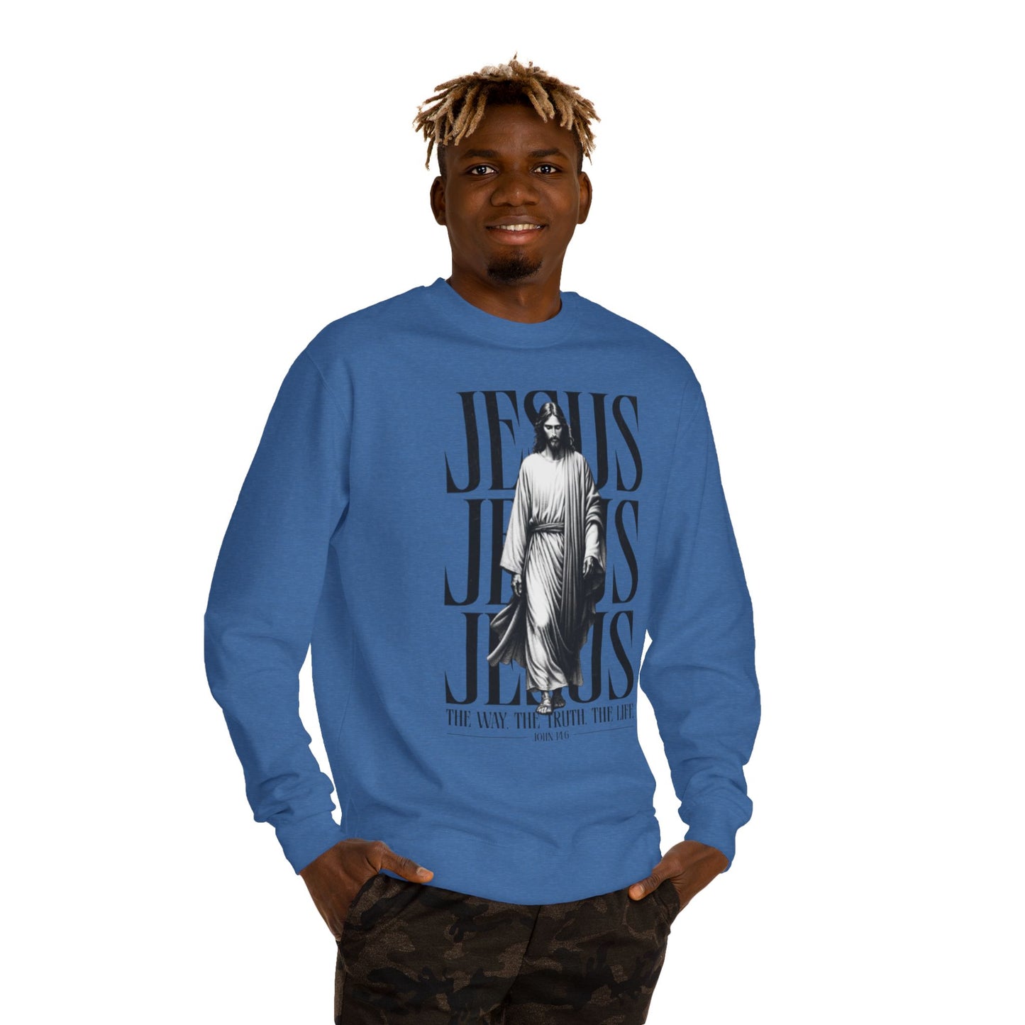 Jesus Crewneck Sweatshirt – The Way The Truth The Life Graphic
