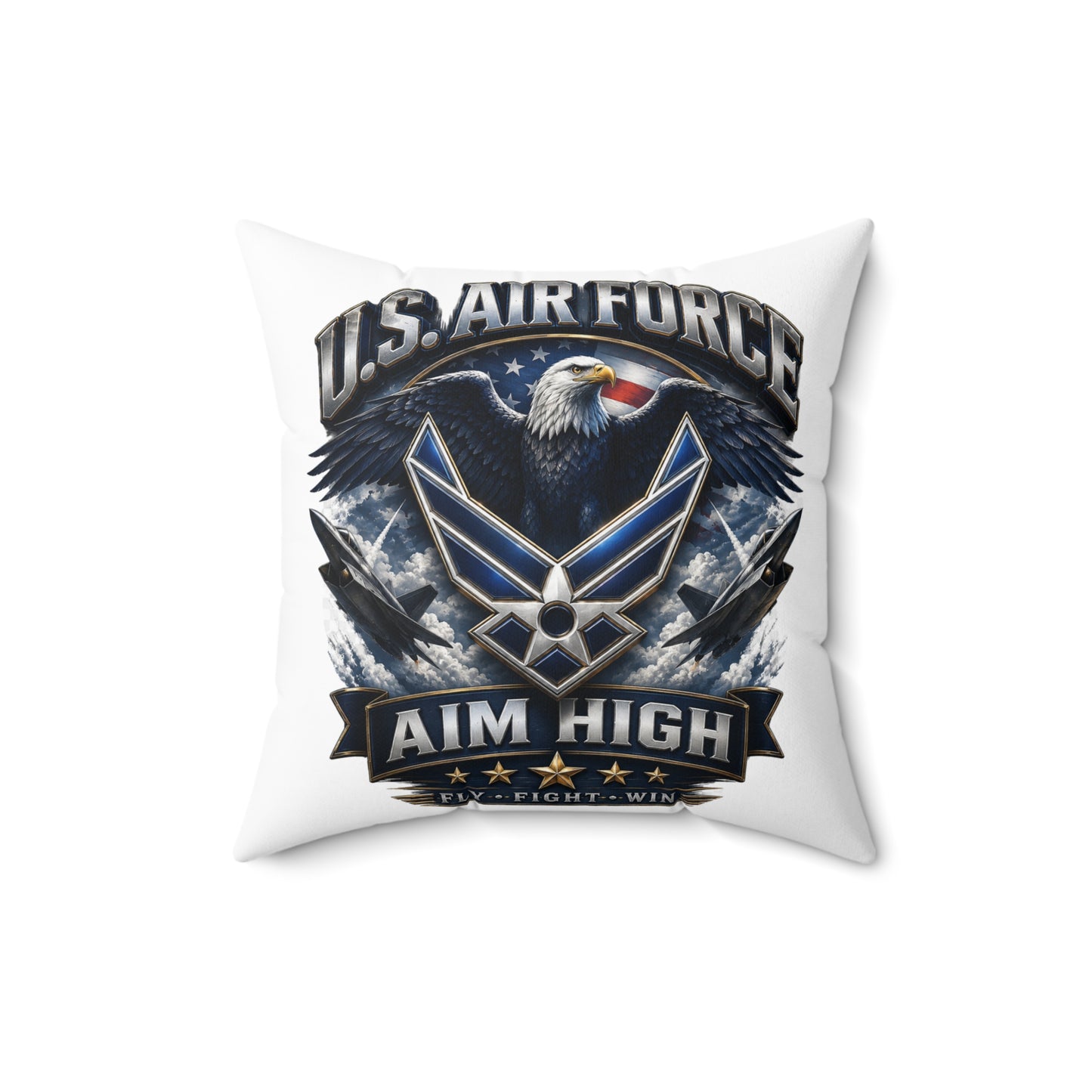 U.S. Air Force "Aim High" Decorative Pillow - Bald Eagle Military Throw Pillow