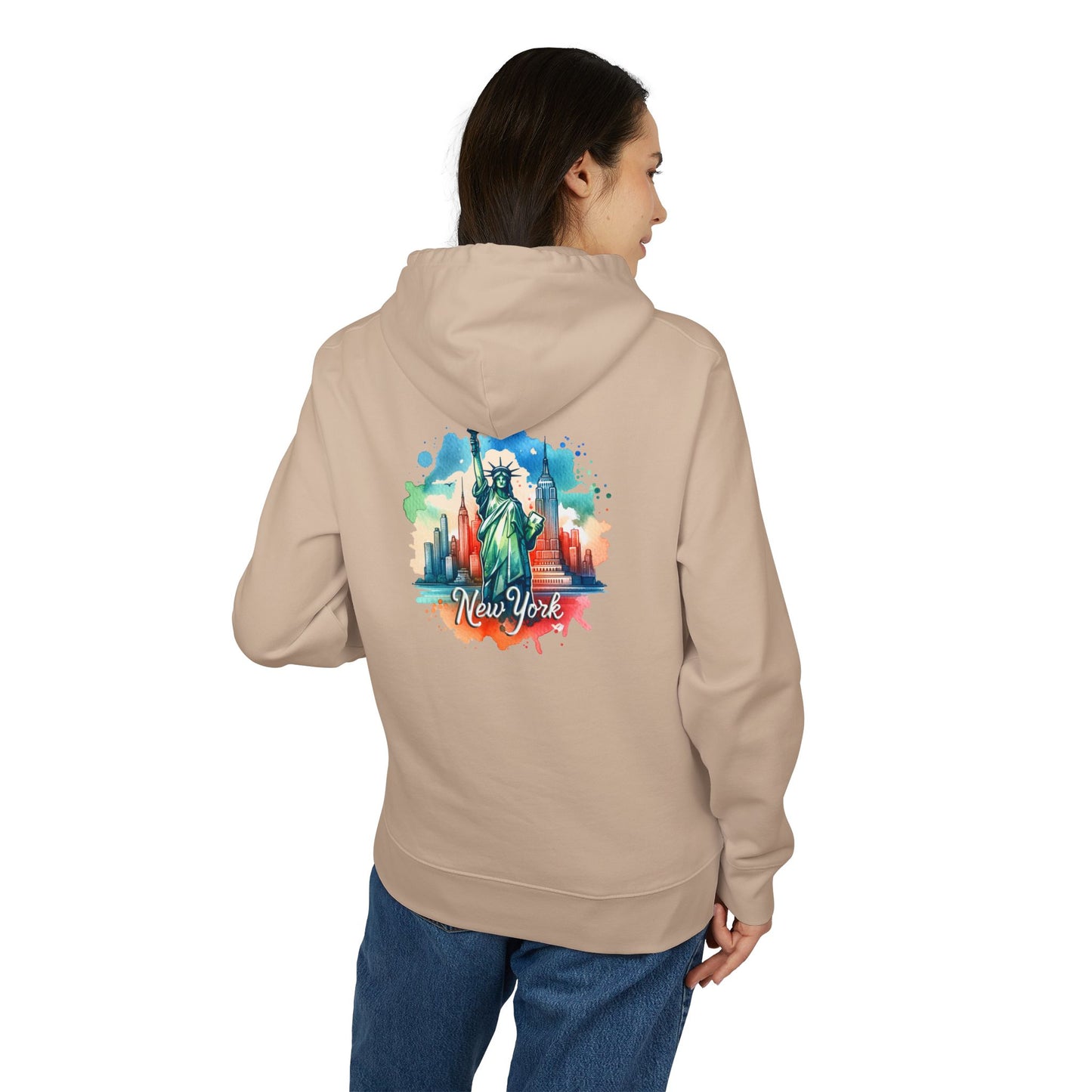 New York Watercolor Statue of Liberty Hoodie