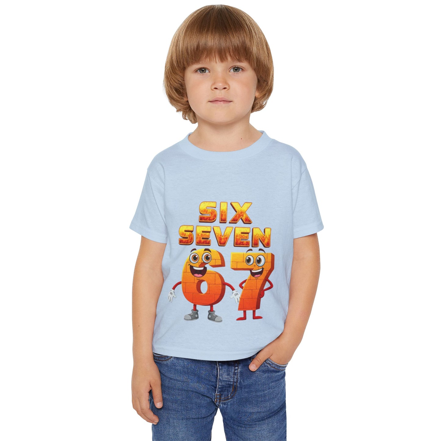 Six Seven 67 Toddler T-Shirt — Cute Number Cartoon Tee for Kids
