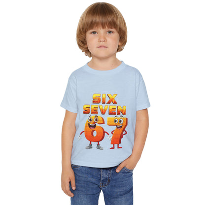 Six Seven 67 Toddler T-Shirt — Cute Number Cartoon Tee for Kids