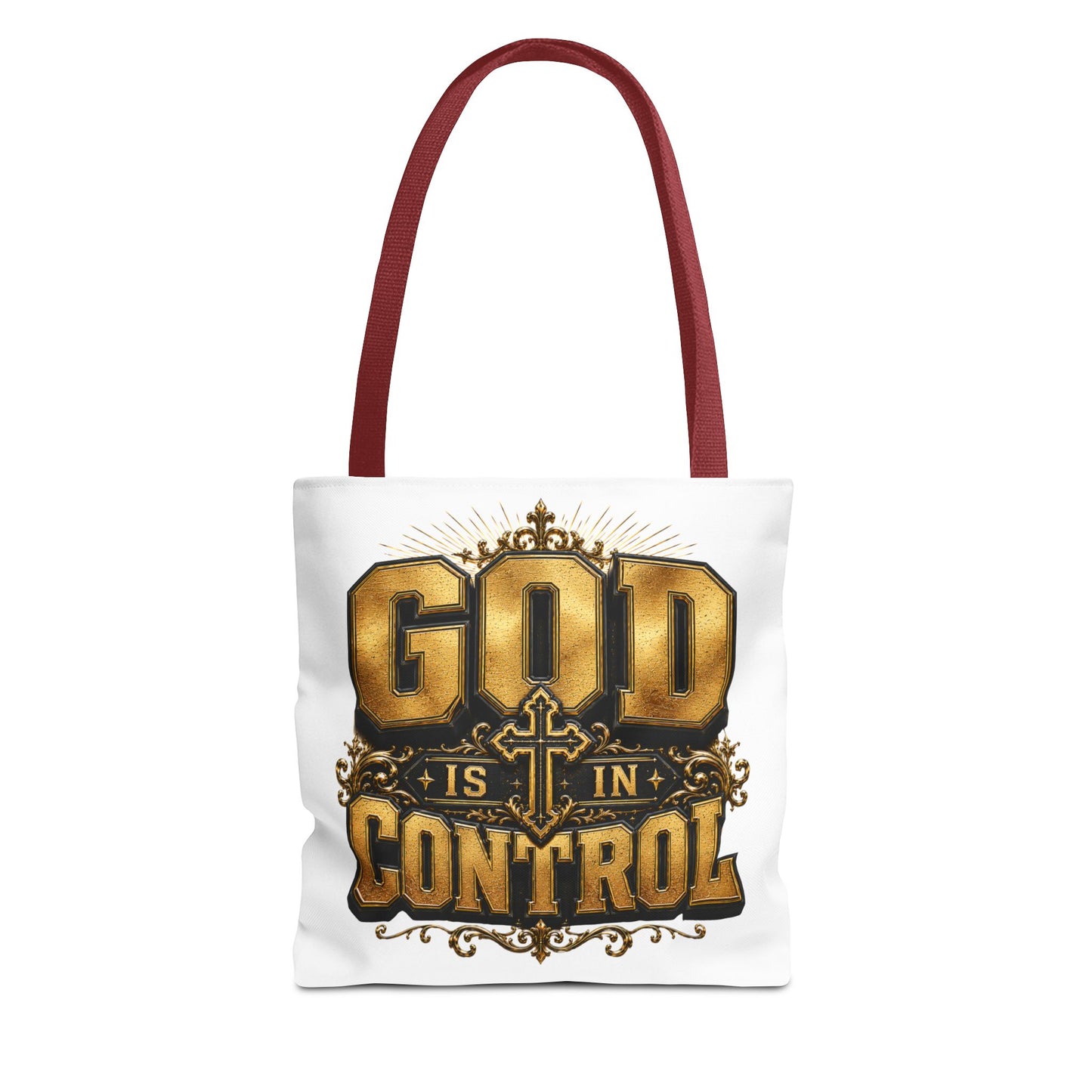 God Is in Control Tote Bag — Faith-Inspired Christian Tote for Church, Gifts & Everyday Use