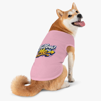Pet Tank Top - "Follow Me" Graphic Dog Shirt, Reflective Arrow Design for Walks & Training