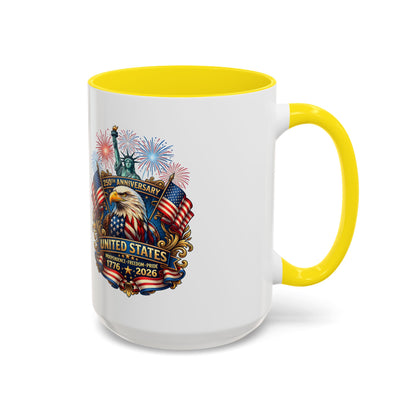 Patriotic Coffee Mug — United States 250th Anniversary Eagle & Fireworks (11/15oz)