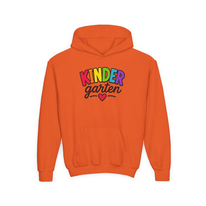 Kindergarten Kids Hoodie — Colorful Heart Graphic Back-to-School Sweatshirt