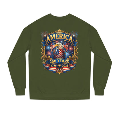 America 250 Years Crewneck Sweatshirt — 1776–2026 Patriotic Eagle Design