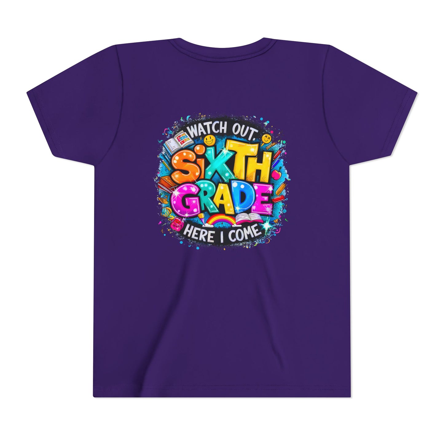 Youth Tee — "Watch Out Sixth Grade Here I Come" Back-to-School Graphic Shirt