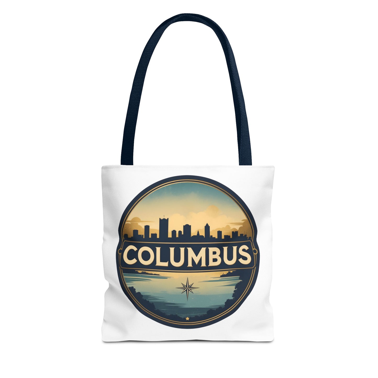 Columbus Skyline Tote Bag — Retro Cityscape Canvas Tote