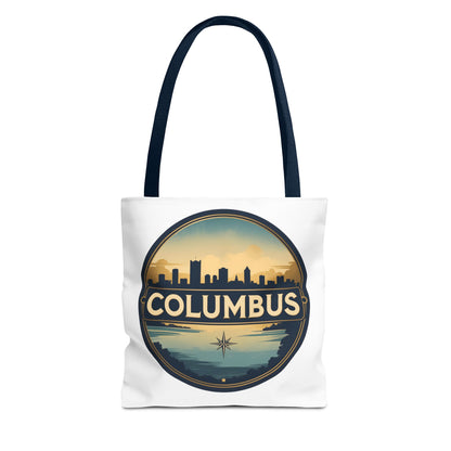 Columbus Skyline Tote Bag — Retro Cityscape Canvas Tote