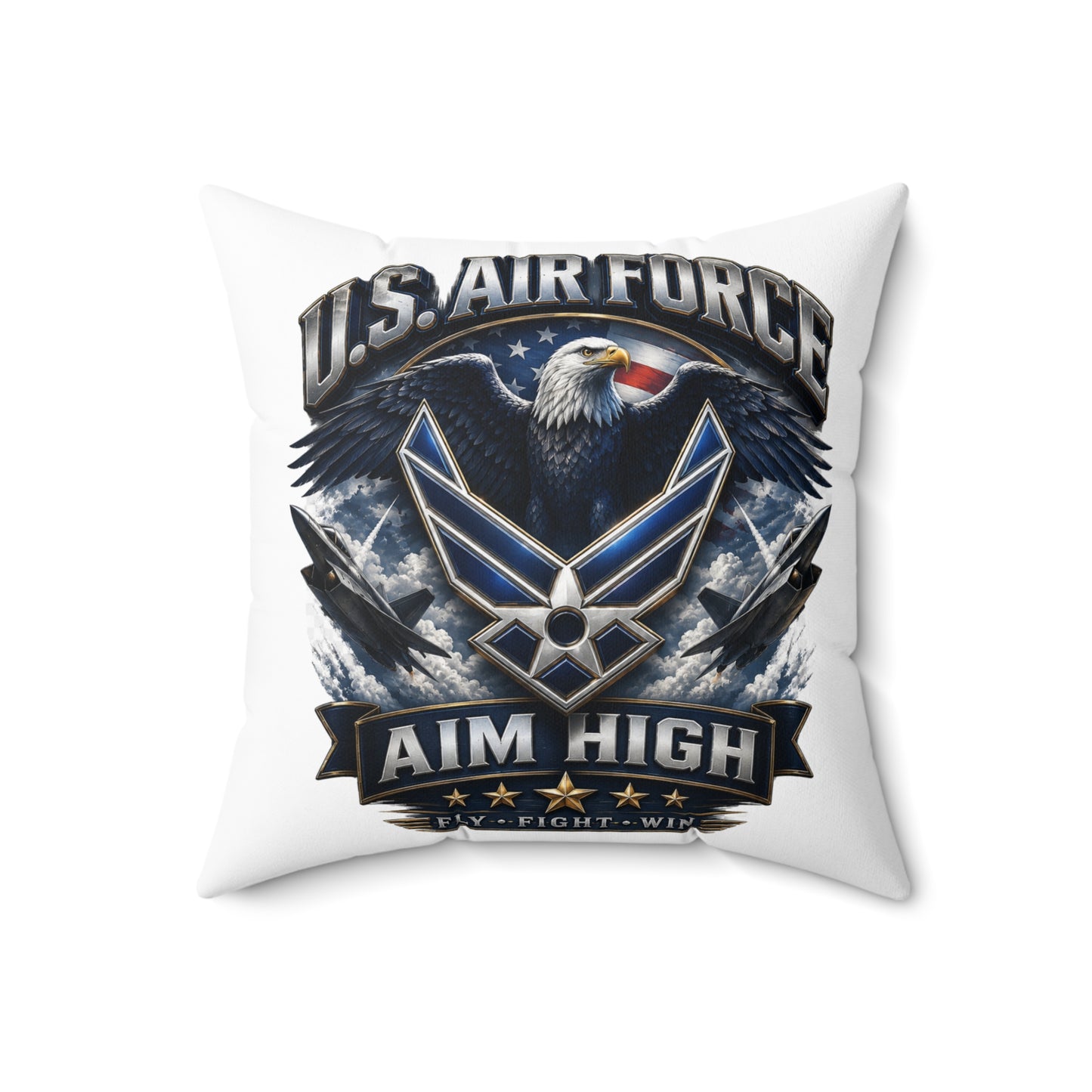 U.S. Air Force "Aim High" Decorative Pillow - Bald Eagle Military Throw Pillow